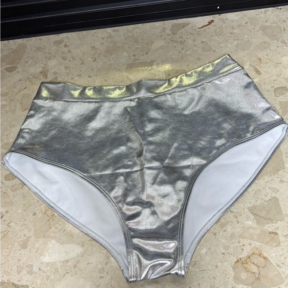 Metallic Silver Women's Shorts cheeky